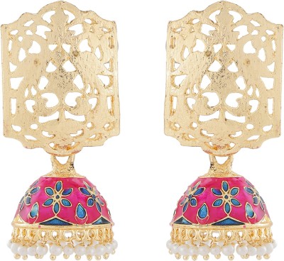 Stefan Beautifully Enamelled Jhumka Earring Crystal Alloy Jhumki Earring