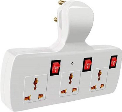 NH ELECTRICAL WORLD 3 Plug In Separated 3 Switch Connected By Pin 6 A Three Pin Socket