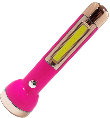LED FLASHLIGHT Multipurpose New Portable Dual Mode LED Rechargebale Flashlight Torch(Pink, 15 cm, Rechargeable)