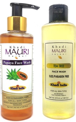 Khadi Mauri Anti Tan Papaya & Tea Tree  - Pack of 2 Face Wash(420 ml)