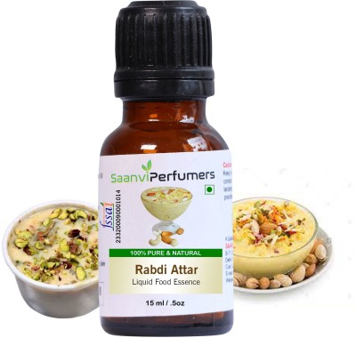 Saanvi perfumers Rabri Attar Essence Edible Grade For Used Chocolates, Cookies, Cakes, Kulfi, Ice-Cream, Confectioneries and Others Desserts (No Chemical | No Preservatives) Rabri Liquid Food Essence (15 ml) Mawa Liquid Food Essence(15 ml)