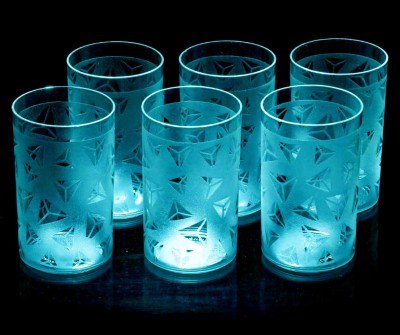 Sloppy (Pack of 6) Sky Blue Unbreakable Diamond Design For Water and Juice Glass Set Glass Set(250 ml, Plastic)
