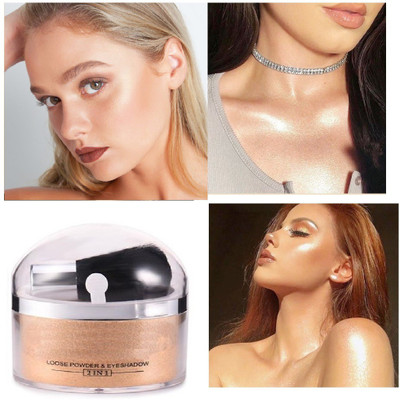 MYEONG Best Quality Shimmer Finish Gold Highlighter Powder Highlighter(Gold)