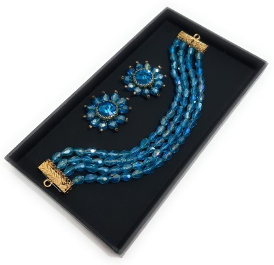 BLESAN STAR Crystal Gold-plated Turquoise Jewellery Set(Pack of 1)