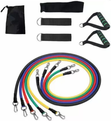 SHAP home gym 11 piece set Resistance Tube(Multicolor)