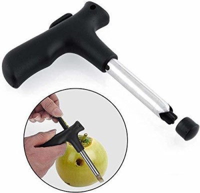 MOBONE Stainless Steel Peeler Young Water Punch Tap Drill Straw Hole Open Coconut NA Peeler(Steel, Black)