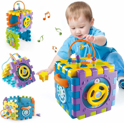 himanshu tex Activity Cube Baby Toys 6 in 1 Multi-Purpose Educational Learning Cube(Blue)