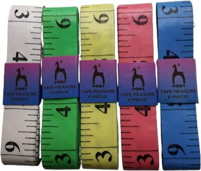 Pony 20mm x 150cm Multicolour (Pack of 5) Inch and Cms Measurement Tape(150 cm)