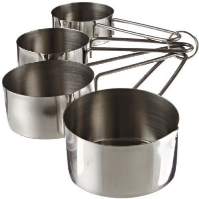 RABBONIX Heavy Duty Stainless Steel Metal for Dry or Liquid, Fits in Spice Jar, Set of 4 Measuring Cup Set(250 ml, 125 ml, 80 ml, 60 ml)