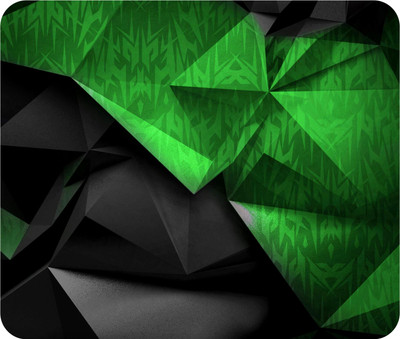 aaptees Dark Green Abstract Mouse Pad Mousepad(Black)