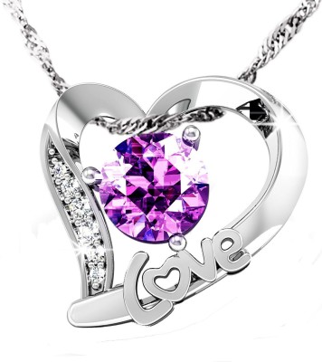 SPYN Heart Purple Pendant For Girls And Women Alloy Pendant