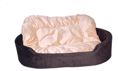 RK PRODUCTS Reversible Soft Velvet Export Quality beds For Dog and Cat M Pet Bed(Beige, Brown)