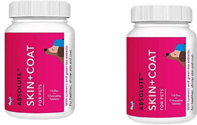 Drools Drols Abslute Skin + Coat Tablet- Dog Supplement, 110 Pcs/400gm Chicken 0.4 kg (2x0.2 kg) Wet Young Dog Food