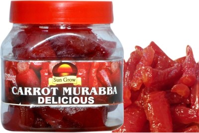 Sun Grow Premium Quality Mothermade Homemade Organic Delicious Carrot Murabba Along with Almond 500 grams (Carrot Murabba Candy) Preserve Organic Without Sugar Syrup 500 grams Carrot Murabba(500 g)