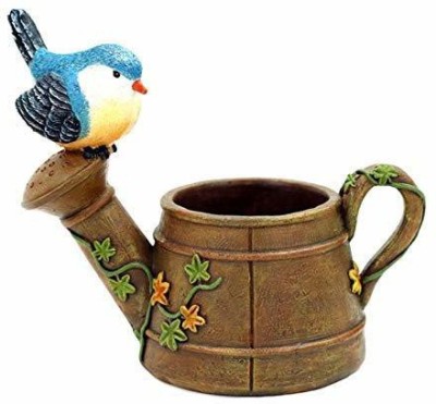 Aaron Cute Bird Resin Flower Pot, for Home Decoration (Plant not included) Polyresin Vase(4.1 inch, Blue)