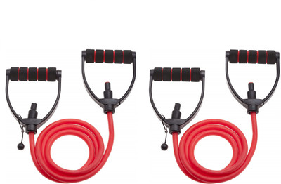 VVG TRADERS Fitness Exercise Resistance Tube (Red, Black) ( PACK OF 2 ) Resistance Tube(Red)