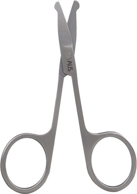 alis Trimming Scissors Straight Tip 9cm Moustache/ Eyebrows/ Nose Hair/ Ear Hair/ Beard Trimming Scissors (Nasal Scissor) Scissors(Set of 1, Silver)
