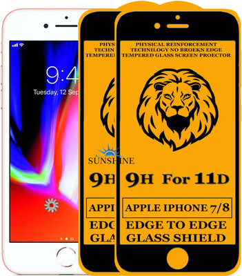 SUNSHINE Edge To Edge Tempered Glass for Apple iPhone 7(Pack of 2)