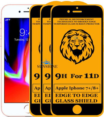 SUNSHINE Edge To Edge Tempered Glass for Apple iPhone 8 Plus(Pack of 3)