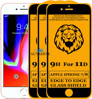 SUNSHINE Edge To Edge Tempered Glass for Apple iPhone 7(Pack of 3)