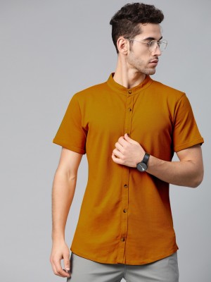 Marmic Fab Men Solid Casual Yellow Shirt