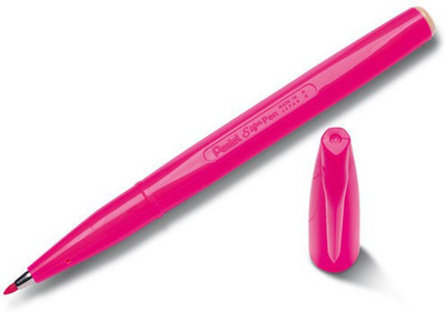 Pentel Arts Brush sign Fiber Tip Nib Sketch Pen(Pink)