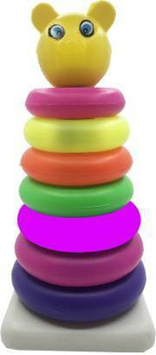 JVTS 7 Ring Colorful Teddy Rings with Smiley Stacking Play Set Toy for Kids(Multicolor)