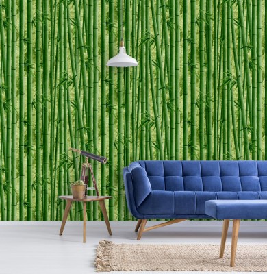 PERFECT DECOR 600 cm 3D Green Bamboo Self adhesive Wall Sticker for Living room ( 28 Sqft / roll ) Self Adhesive Sticker(Pack of 1)