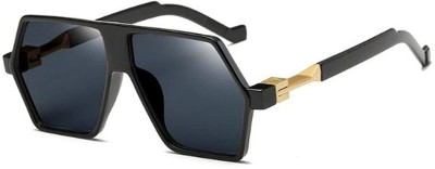 Augen Retro Square Sunglasses(For Men & Women, Black)