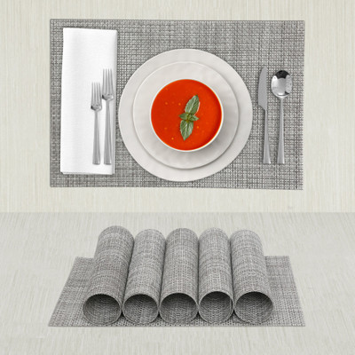 Matworks by Bathla Rectangular Pack of 6 Table Placemat(Multicolor, PVC)