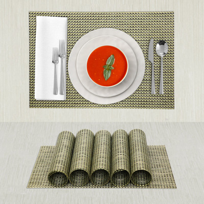 Matworks by Bathla Rectangular Pack of 6 Table Placemat(Multicolor, PVC)