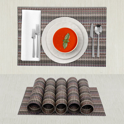 Matworks by Bathla Rectangular Pack of 6 Table Placemat(Multicolor, PVC)