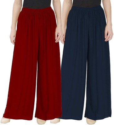 Cloud Star Regular Fit Women Blue, Maroon Trousers