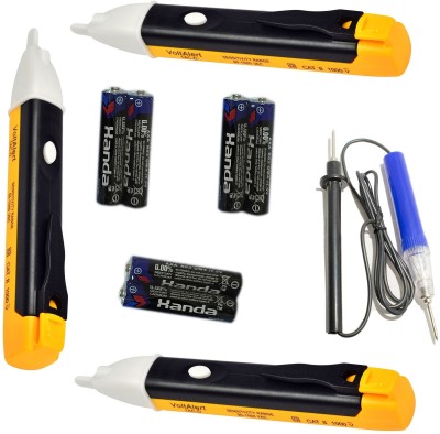 DUMDAAR Continuity Tester with 3pc Voltage Tester battery to check all Cables Cords & Wires Analog Multimeter (Black 4000 Counts)New Arrival With Buzzer + Led Flash Light VoltAlert 1AC-D 90-1000VAC Voltage Tester Voltage Meter Non Contact Electric Voltage Power Detector Electrical Testing Pen Tester