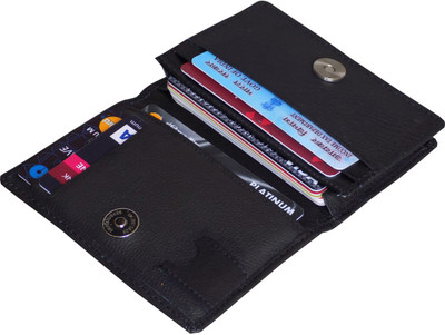 Style 98 Men Black Genuine Leather Card Holder(6 Card Slots)