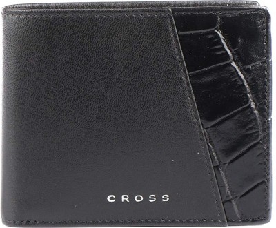 CROSS Men Formal Black Genuine Leather Wallet(4 Card Slots)