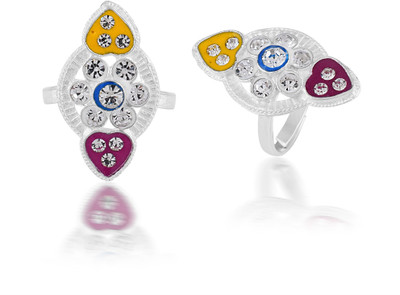 memoir Brass Cubic Zirconia Silver Plated Toe Ring