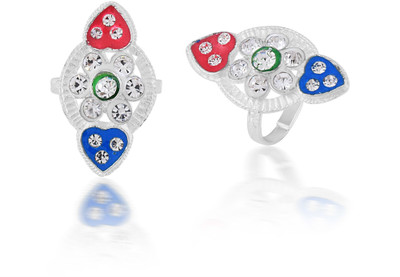 memoir Brass Cubic Zirconia Silver Plated Toe Ring