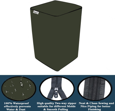 wellhome decor Furnishing Top Loading Washing Machine  Cover(Width: 69 cm, Plain Green)