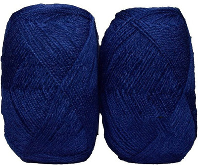 JEFFY Oswal Chirag Navy Blue (400 gm) Wool Ball Hand Knitting Wool/Art Craft Soft Fingering Crochet Hook Yarn, Needle Knitting Yarn Thread Shade no-27