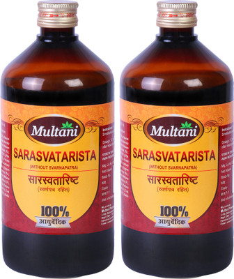 Multani Saraswatarishta Syrup | Increase Concentration Power & Memory - 900ml(Pack of 2, 900 ml)