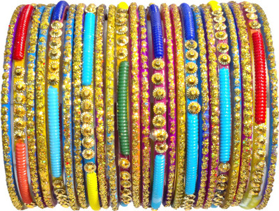 Anshi Creations Glass Bangle Set(Pack of 24)