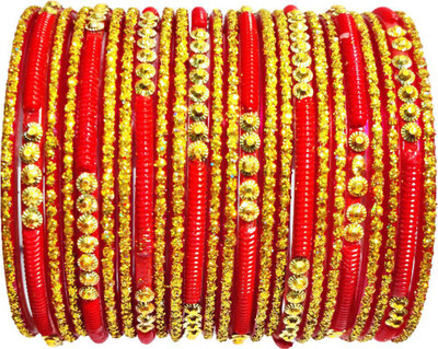 Anshi Creations Glass Bangle Set(Pack of 24)