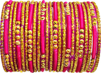 Anshi Creations Glass Bangle Set(Pack of 24)