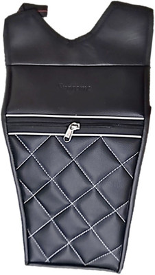 Supreme Stylish Black Art Leather (Thick flop) Diamond Tank cover032 Strap Hero Glamour Bike Tank Cover(4 L)