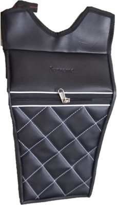 Supreme Stylish Black Art Leather (Thick flop) Diamond Tank cover121 Strap Bajaj Pulsar 135 LS DTS-i Bike Tank Cover(4 L)