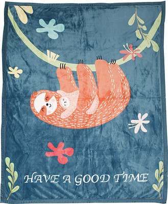 Baby Moo Printed Crib Fleece Blanket for  AC Room(Polyester, Blue)