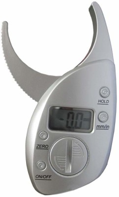 Healthcave Digital Electronic Handheld Body Fat Caliper Measurement Device Tool Skinfold LCD Display Tester Analyzer, Silver Body Fat Analyzer(Grey)