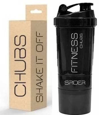 Chubs Pro Fitness Series SPIDER Shaker With Mixer 500 ml Shaker  (Pack of 1, Black, Plastic)