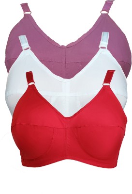 teenager Women Full Coverage Non Padded Bra(White, Maroon, Purple)